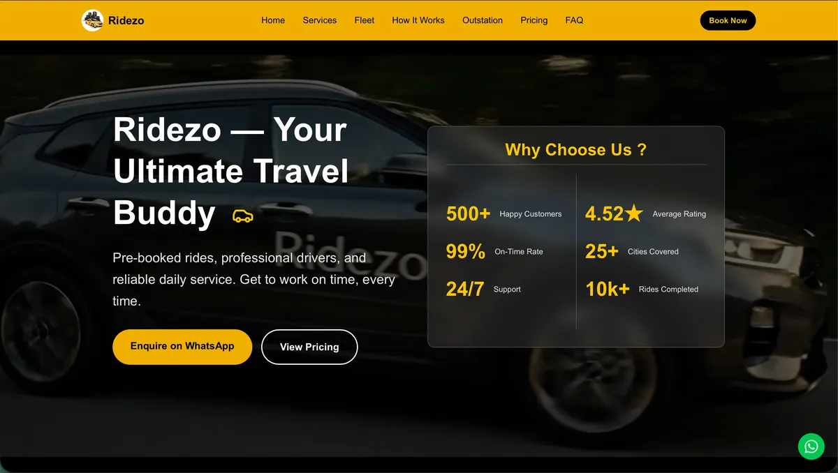 Ridezo — WhatsApp-Integrated Mobility Hub